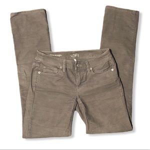 Grey LOFT Modern Straight Corduroy Pants